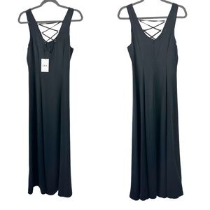 LNA CLOTHING Black Sleeveless Lace Up Midi Maxi Dress NWT Small S‎ LBD